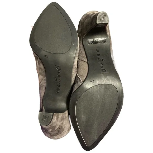 Paul Green Gray Heeled Ankle Boots Suede Side zipper UK Size 6.5 (US 9) - Picture 6 of 6